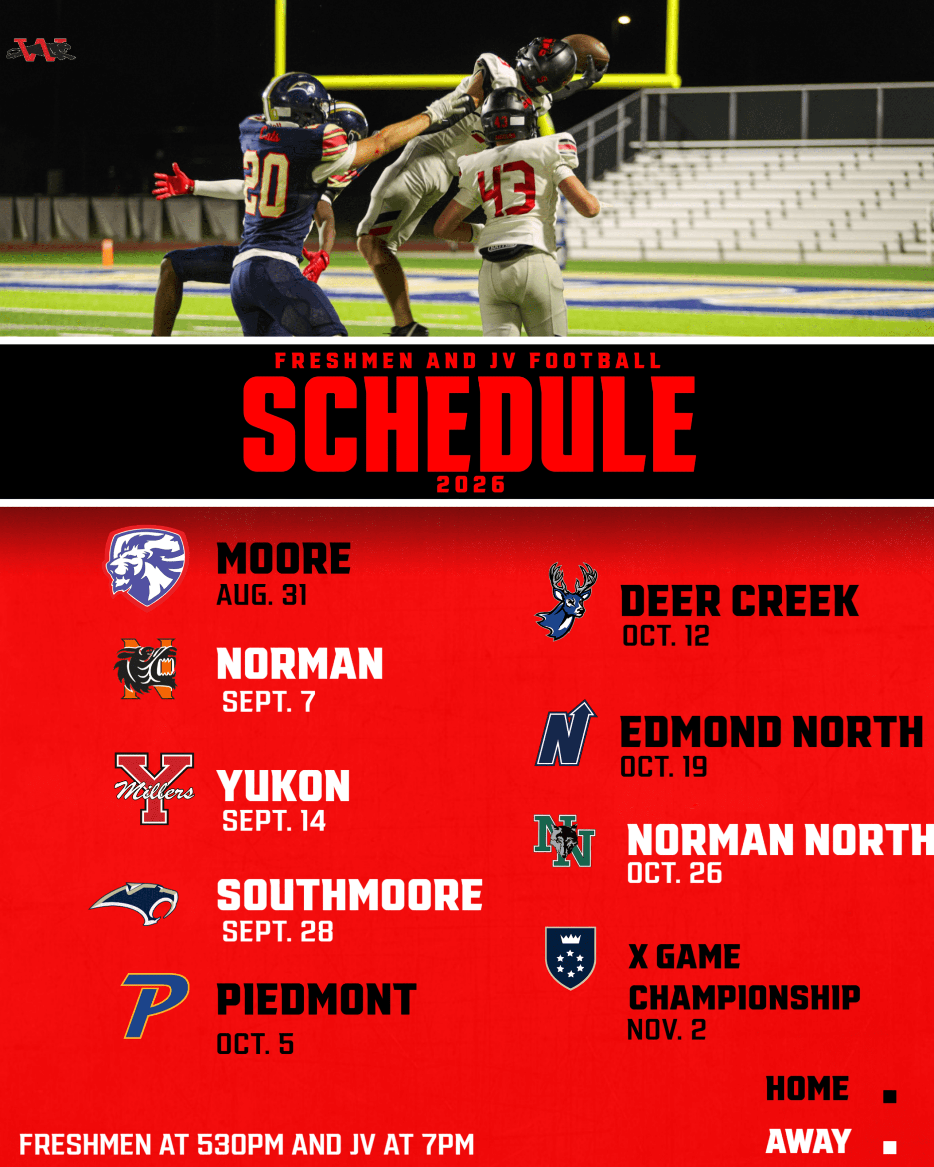 2026 JV schedule